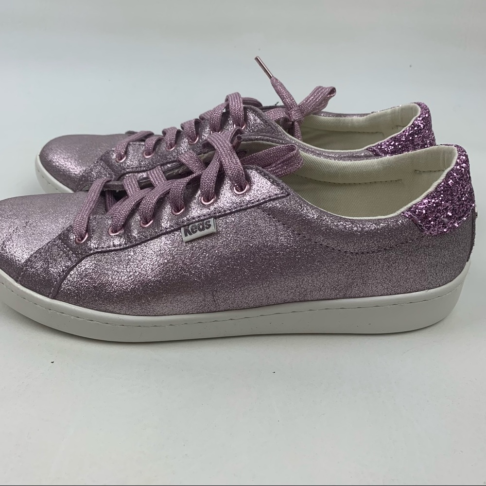 Keds X Kate Spade New York Ace Glitter purple metallic shoes sneakers Size 9 - Picture 7 of 10